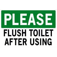 Please Flush Toilet Sign Print Poster - 19x13   